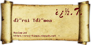 Örsi Tímea névjegykártya